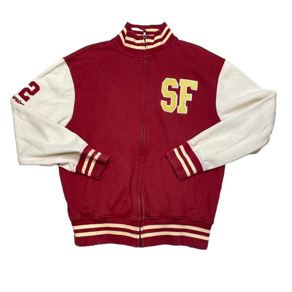 San Francisco Apparel Varsity Sweat Jacket Colosseum Letterman Large 49ers Red - Picture 1 of 7